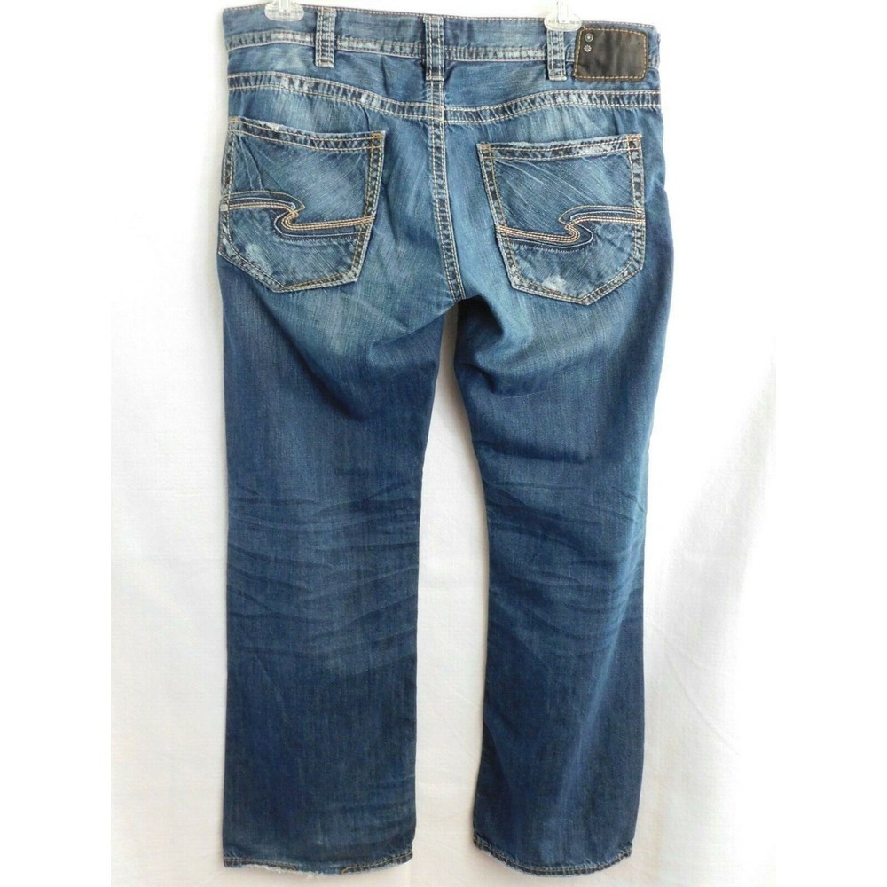 Silver Nash Straight Jeans 38 Mens Blue Denim Zipper Fly 5-Pocket Size 38 x 30